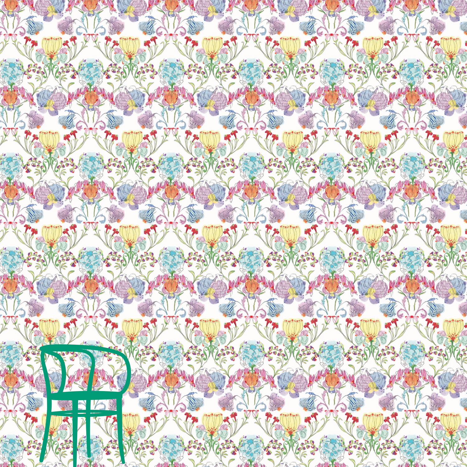 Francesca Colombo - wallcovering - wallpapers - thonet - studio consultancy - made in Italy - soft colors - modern ornamental - decoration - art director